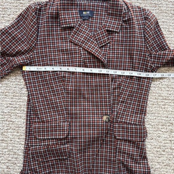 Maeve by Anthropologie Asymmetrical Houndstooth Blazer Jacket Size XS - Picture 9 of 10